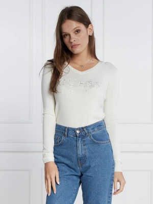 GUESS Sweter | Slim Fit kremowy