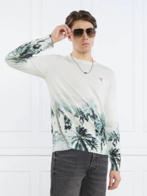 GUESS Sweter TYSON LS CN ALLOVER | Regular Fit