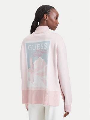 Guess Sweter V6BR12 Z1673 Różowy jasny Regular Fit