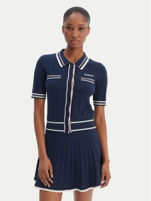 Guess Sweter V6RR02 Z4652 Granatowy Regular Fit