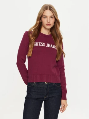 Guess Sweter W4BR10 Z3HM1 Fioletowy Regular Fit