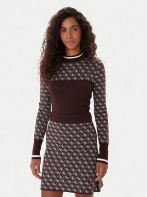 Guess Sweter W5BR24 Z3JD2 Brązowy Slim Fit