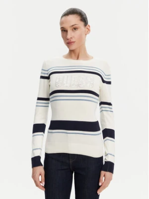 Guess Sweter W5GR18 Z2NQ2 Écru Slim Fit Kremowy