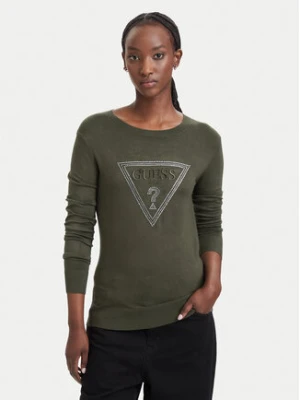 Guess Sweter W6YR28 Z0976 Zielony ciemny Regular Fit