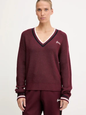 Guess sweter z dodatkiem wełny SABINA damski kolor bordowy lekki V5BR01 Z1152