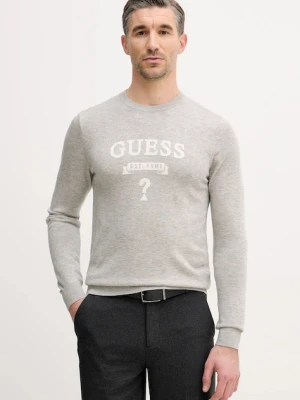 Guess sweter z domieszką jedwabiu HAMMOND męski kolor szary M5YR00 Z0122