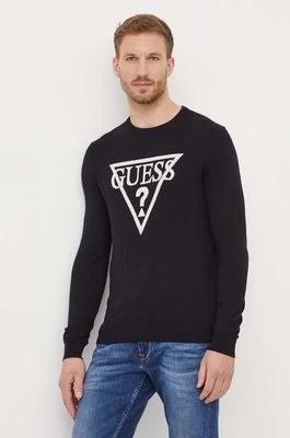 Guess sweter z domieszką jedwabiu BRODY kolor czarny lekki M4RR08 Z33R1