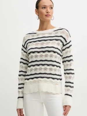 Guess sweter z domieszką lnu VALERIE damski kolor beżowy lekki W5GR35 Z3NJ0