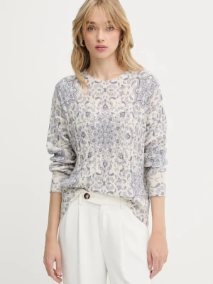 Guess sweter z domieszką wełny damski kolor granatowy lekki