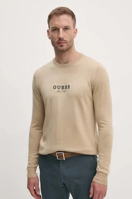 Guess sweter z domieszką wełny DORAN męski kolor beżowy lekki M4YR04.Z3052