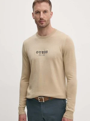 Guess sweter z domieszką wełny DORAN męski kolor beżowy lekki M4YR04.Z3052