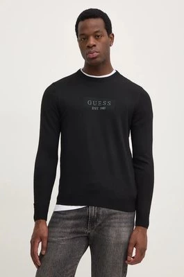 Guess sweter z domieszką wełny DORAN męski kolor czarny lekki M4YR04.Z3052