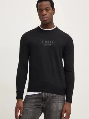 Guess sweter z domieszką wełny DORAN męski kolor czarny lekki M4YR04.Z3052