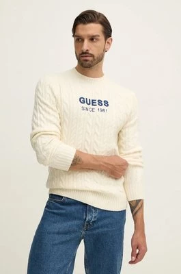 Guess sweter z domieszką wełny ELWYN męski kolor beżowy M4BR11.Z3HA2