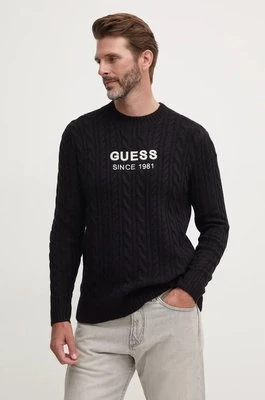 Guess sweter z domieszką wełny ELWYN męski kolor czarny M4BR11.Z3HA2