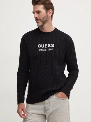 Guess sweter z domieszką wełny ELWYN męski kolor czarny M4BR11.Z3HA2