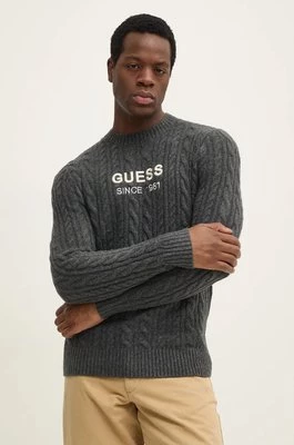 Guess sweter z domieszką wełny ELWYN męski kolor szary M4BR11.Z3HA2