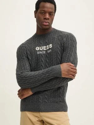 Guess sweter z domieszką wełny ELWYN męski kolor szary M4BR11.Z3HA2