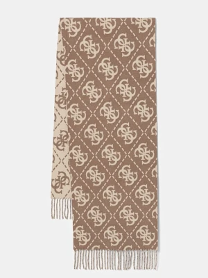 Guess szalik damski kolor brązowy wzorzysty W5BZ33 Z4210