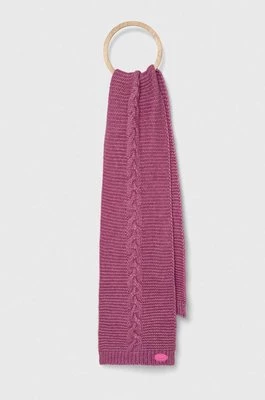 Guess szalik z domieszką wełny kolor fioletowy gładki