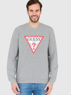 GUESS Szara męska bluza slim fit, Rozmiar M