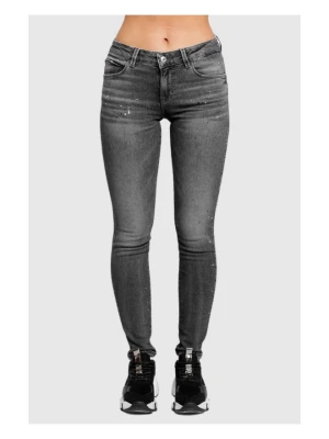 GUESS Szare jeansy damskie z brokatem, Rozmiar 30/30