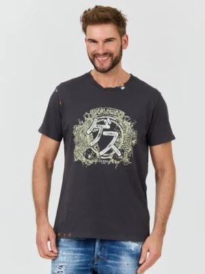 GUESS Szary t-shirt Japanese Ideog