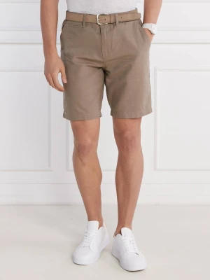 GUESS Szorty chino | Regular Fit | z dodatkiem lnu beżowy