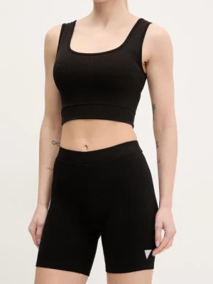 Zdjęcie produktu Guess szorty CROCUS damskie kolor czarny gładkie medium waist V5GD12 KCRS2