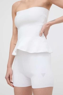 Guess szorty ALEXIA damskie kolor biały z aplikacją high waist W4GZ25 Z3F40