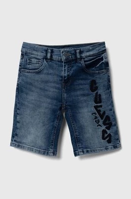 Guess szorty jeansowe dziecięce kolor niebieski regulowana talia