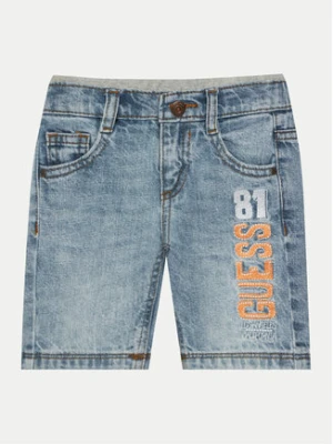 Guess Szorty jeansowe N5GD01 D41E0 Niebieski Regular Fit