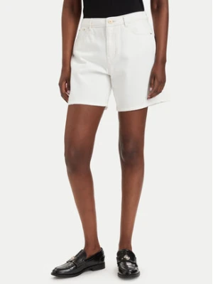 Guess Szorty jeansowe W6GD1A D0704 Biały Relaxed Fit