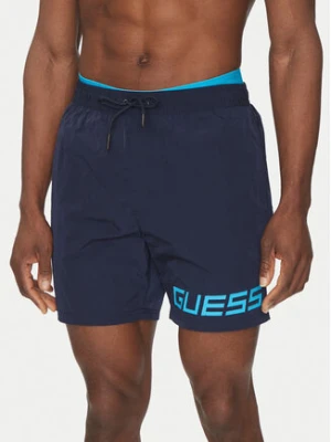 Guess Szorty kąpielowe F5GT12 WH1C2 Granatowy Regular Fit