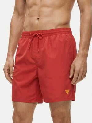 Guess Szorty kąpielowe F6GT24 WG282 MEDIUM Czerwony Regular Fit