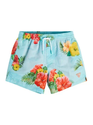 Guess Szorty kąpielowe L3GZ02 WO07G Niebieski Regular Fit