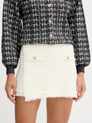 Guess szorty MALINA damskie kolor beżowy gładkie high waist W5YD1R Z0201