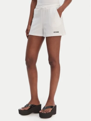 Guess Szorty sportowe E6GD01 KCRZ1 Biały Relaxed Fit