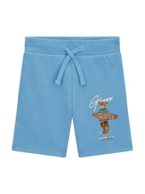 Guess Szorty sportowe N6GD04 KA6R4 Niebieski Regular Fit