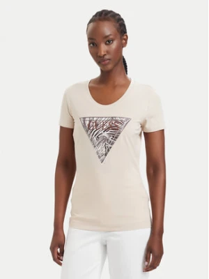 Guess T-Shirt 182454 Beżowy Classic Fit