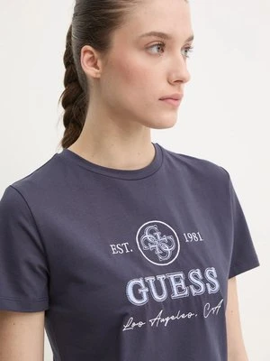 Guess t-shirt 4G damski kolor granatowy V5RI05 J1314