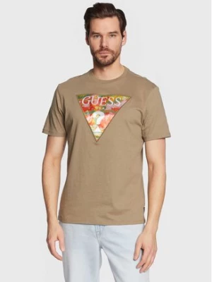 Guess T-Shirt Abstract Logo M3GI57 K9RM1 Zielony Slim Fit