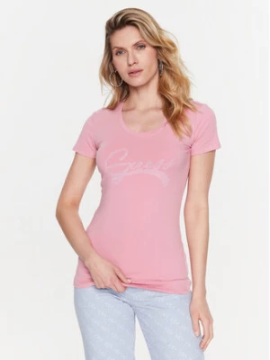 Guess T-Shirt Adelina W3RI14 J1314 Różowy Slim Fit