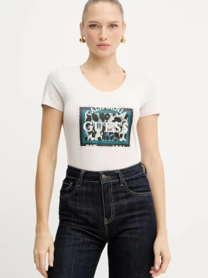 Guess t-shirt ANIMALIER damski kolor beżowy W5YI27 J1314