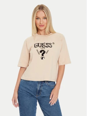 Guess T-Shirt Aurelie V4YI06 I3Z14 Beżowy Boxy Fit