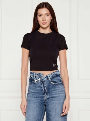 GUESS T-shirt BASIC | Cropped Fit czarny
