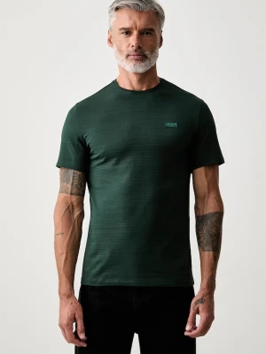 Guess T-shirt basic męski bawełniany z elastanem zielony