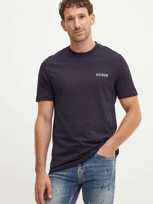 Guess t-shirt bawełniany 3-pack męski kolor granatowy z nadrukiem U4YG52 KCAM1