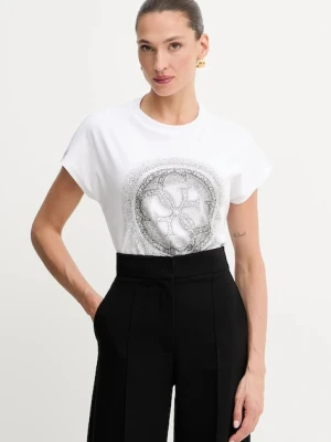 Guess t-shirt bawełniany 4G damski kolor biały W5YI14 I3Z14