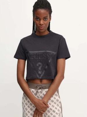 Guess t-shirt bawełniany ADELE damski kolor czarny V2YI06 K8HM0